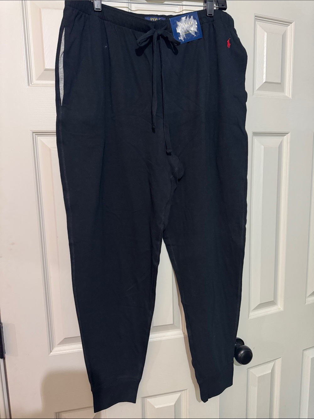 Polo by Ralph Lauren Black Jogger Sweatpants with Red Pony